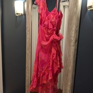 B. Darlin pink and orange asymmetrical hem dress